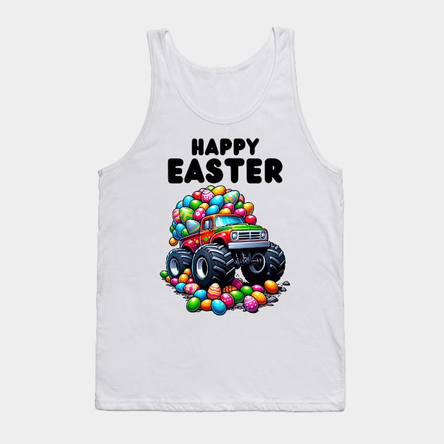 Happy Easter Monster Truck Easter Eggs Toddler Boys Tank Top by starryskin